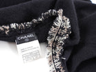 Chanel 02A Black and Brown CC Fringe Trim Cashmere Cardigan - Fr42 / M