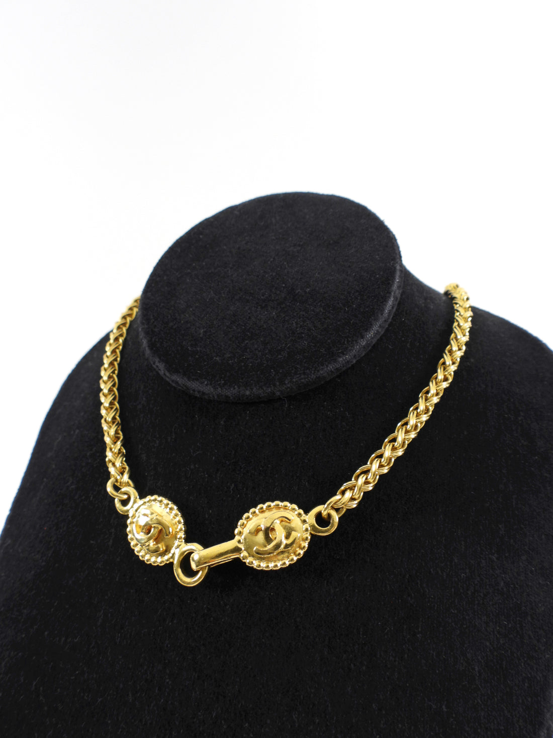 Chanel Vintage 96A Gilt Gold CC Pendant Necklace