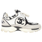 Chanel White and Grey Chunky CC Sneakers - 36