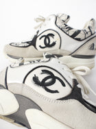 Chanel White and Grey Chunky CC Sneakers - 36