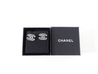 Chanel 22S Black and Ivory Resin CC Stud Earrings