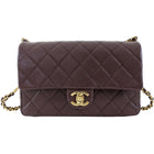 Chanel 23C Plum Quilted Caviar Leather Small CC You Flap Bag