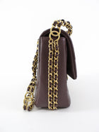Chanel 23C Plum Quilted Caviar Leather Small CC You Flap Bag
