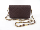 Chanel 23C Plum Quilted Caviar Leather Small CC You Flap Bag