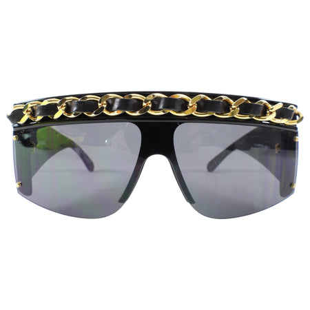 Chanel Vintage AW 1992 Braided Chain Shield Sunglasses 0026