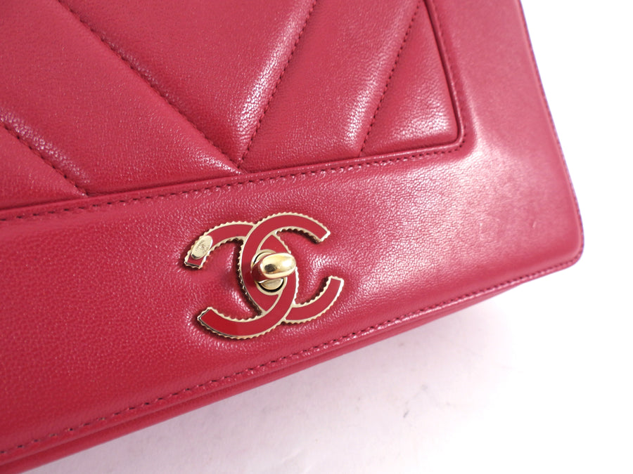 Chanel Cherry Pink Leather Mademoiselle Vintage Medium Flap Bag