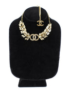 Chanel 23A Crystal Strass Goldtone CC Choker Necklace