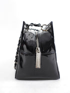 Chanel Vintage 2002-3 Black Patent Leather Choco Bar Chain Tote Bag