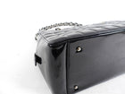 Chanel Vintage 2002-3 Black Patent Leather Choco Bar Chain Tote Bag