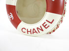 Chanel 2019 C Runway Red and White La Pausa Lifesaver Round Bag