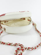 Chanel 2019 C Runway Red and White La Pausa Lifesaver Round Bag