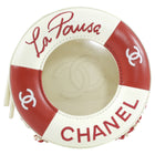 Chanel 2019 C Runway Red and White La Pausa Lifesaver Round Bag