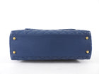 Chanel Large Blue Caviar Leather Coco Top Handle Bag GHW