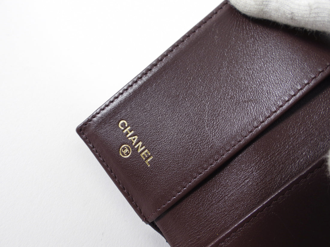 Chanel Black Caviar Leather Trifold Classic Flap Wallet