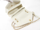 Chanel Ivory Chevron Stitch Compartment Medium Flap Bag