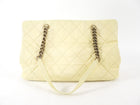Chanel Large Buttermilk Cream Quilted CC Crown Tote Bag