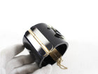 Chanel 14A Black Resin CC Goldtone Cuff Bracelet