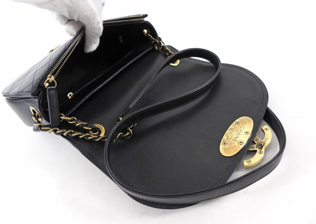 Chanel Black Leather Medium Coco Curve CC Flap Bag