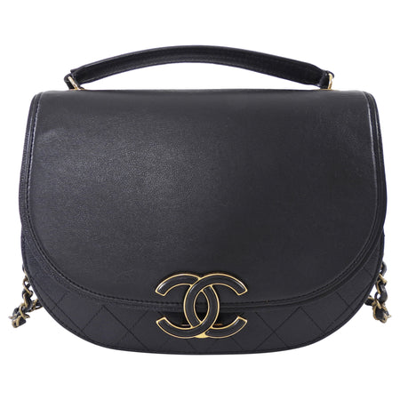 Chanel Black Leather Medium Coco Curve CC Flap Bag