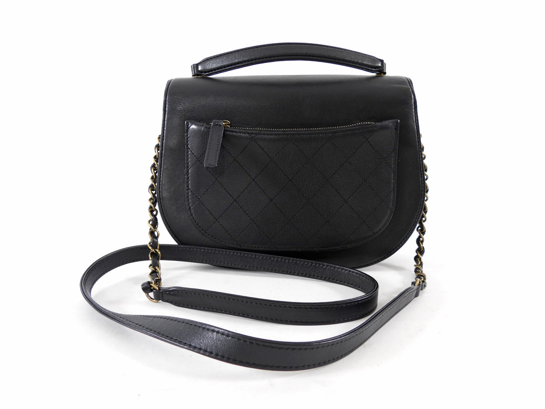Chanel Black Leather Medium Coco Curve CC Flap Bag