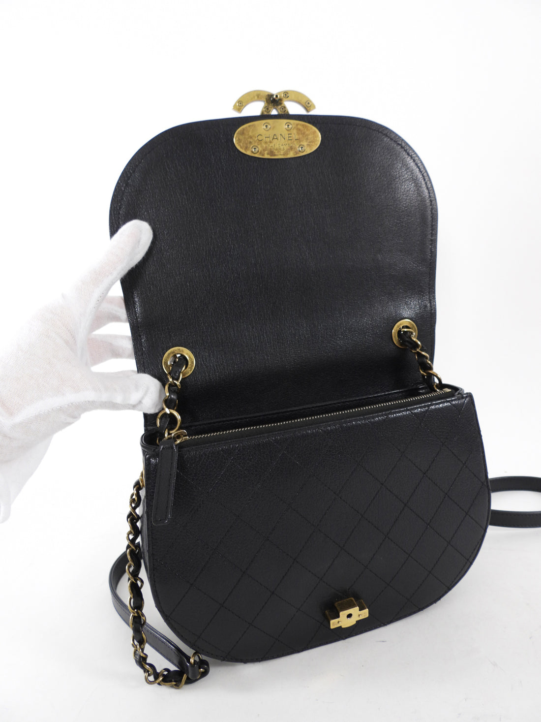 Chanel Black Leather Medium Coco Curve CC Flap Bag