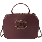 Chanel Paris-Rome Coco Curve Burgundy Leather Vanity Case Bag