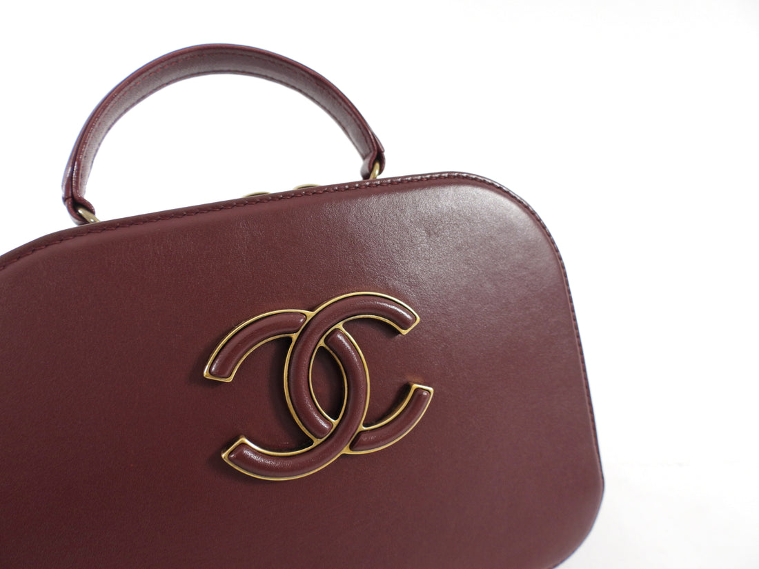 Chanel Paris-Rome Coco Curve Burgundy Leather Vanity Case Bag