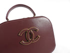 Chanel Paris-Rome Coco Curve Burgundy Leather Vanity Case Bag
