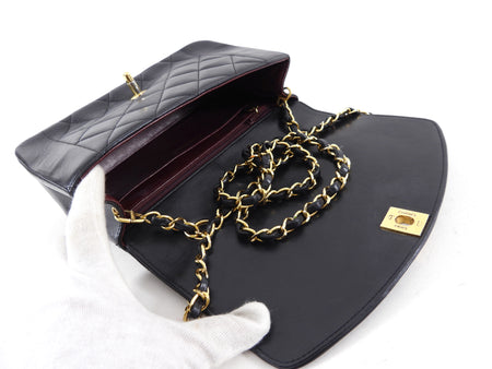 Chanel Dark Espresso Brown Lambskin Vintage Diana Classic Flap Bag GHW