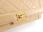 Chanel Vintage Beige Quilted Leather Diana Flap Bag