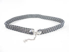 Chanel 01P Blue Denim and Silver Chain Dice Gamble Belt - L