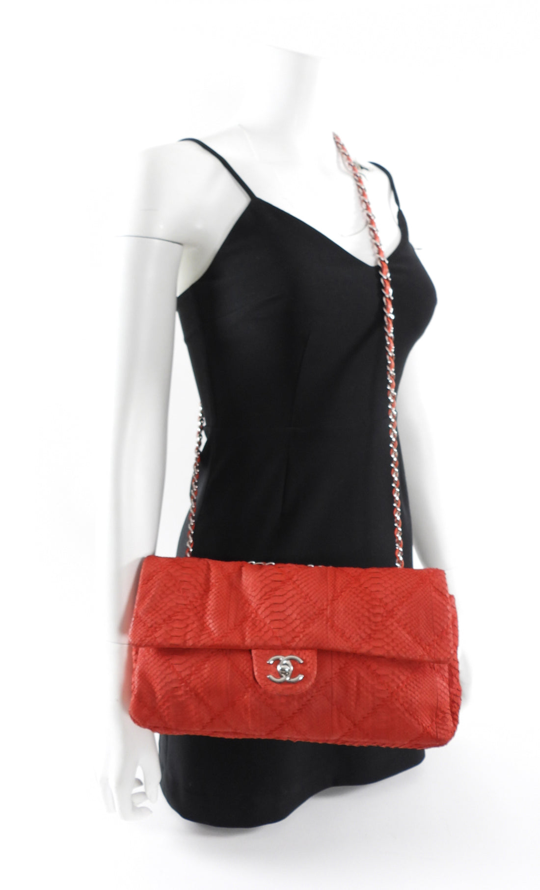 Red Chanel Python Chanel Red Python East West Ultimate Stitch Flap Bag – I MISS YOU VINTAGE