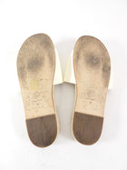 Chanel White Leather CC Flat Espadrille Slides - 37 / 7