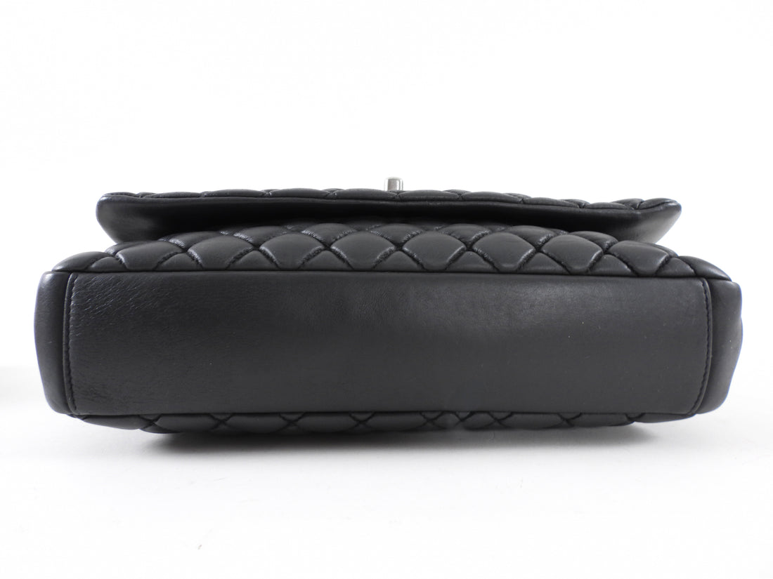 Chanel Black Leather New Bubble Quilt Flap Bag - RHW