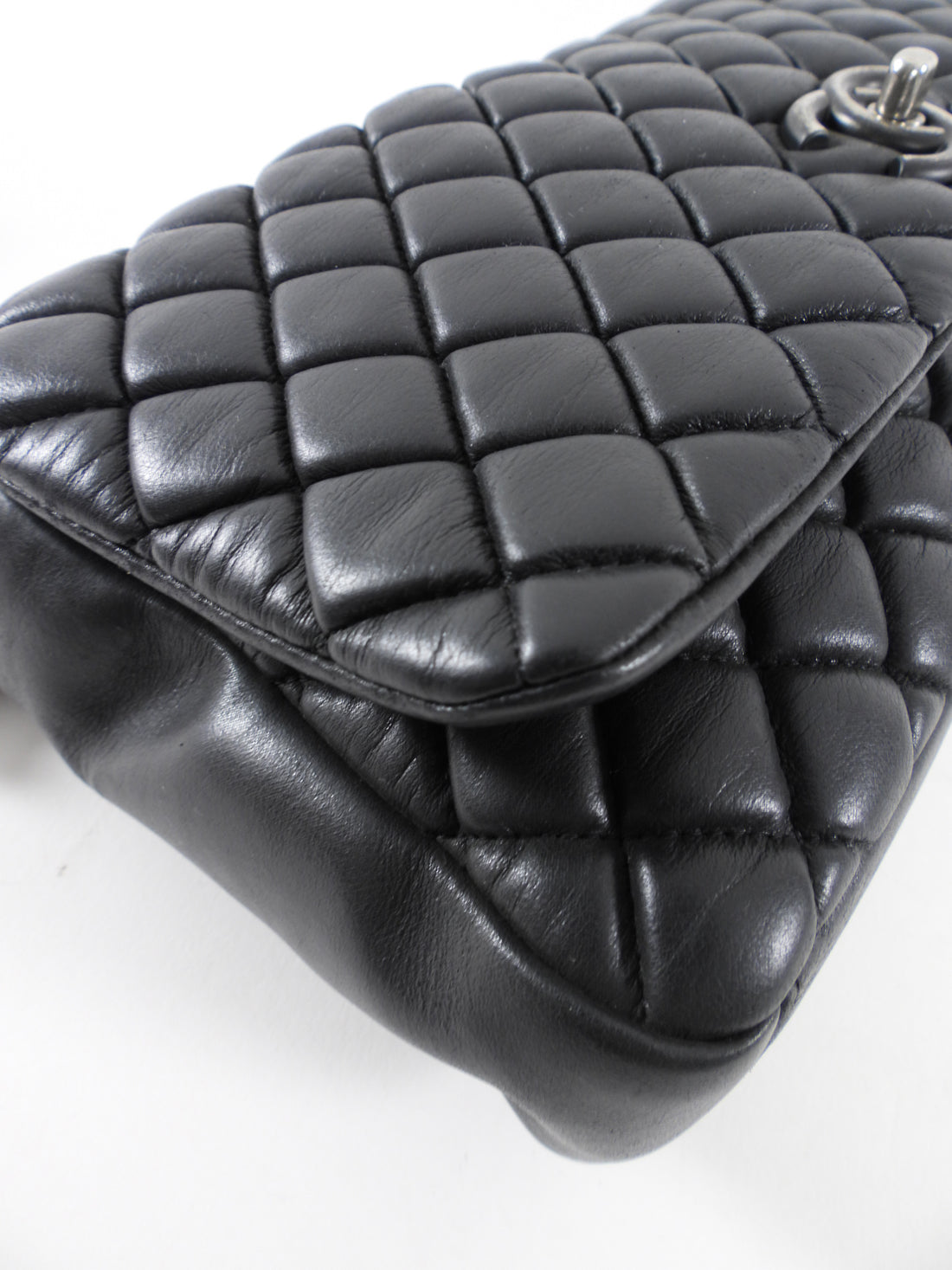 Chanel Black Leather New Bubble Quilt Flap Bag - RHW
