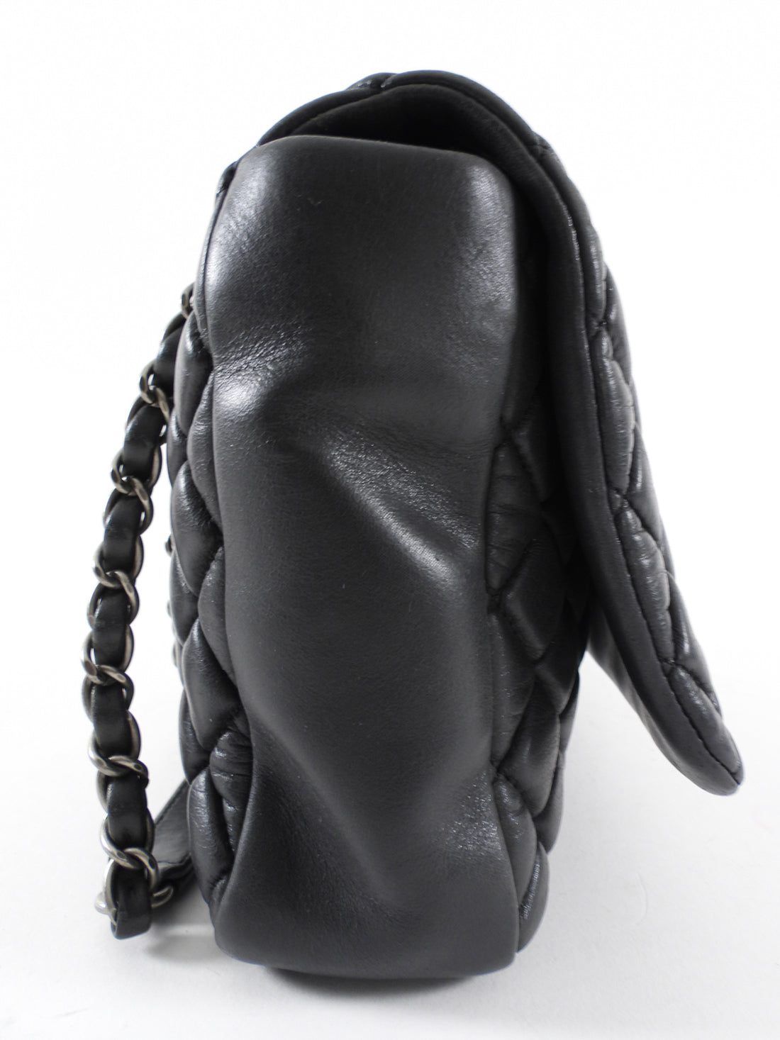 Chanel Black Leather New Bubble Quilt Flap Bag - RHW