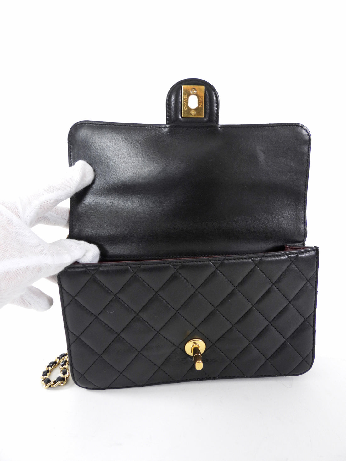 Chanel Small Black Quilted Leather Crossing Times Crossbody Bag