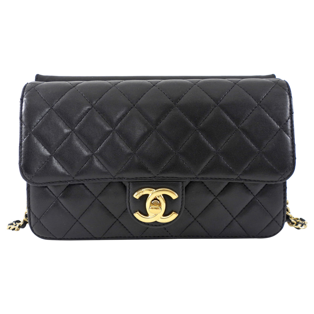 Chanel Small Black Quilted Leather Crossing Times Crossbody Bag