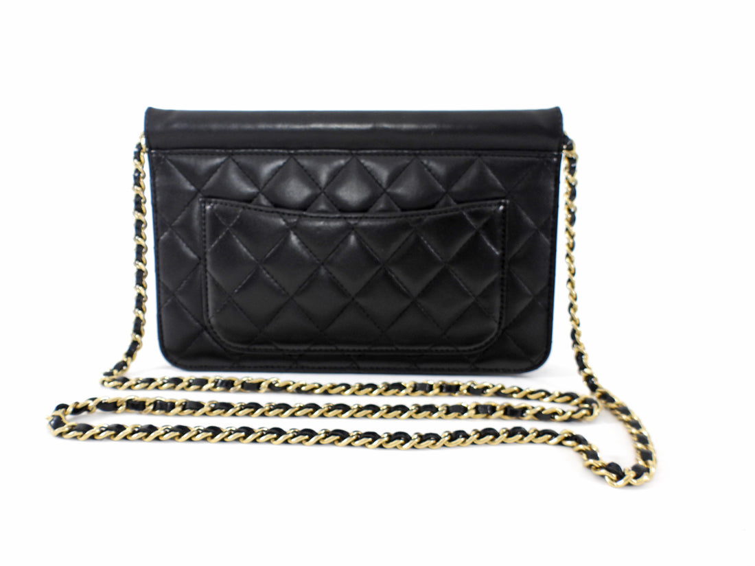 Chanel Small Black Quilted Leather Crossing Times Crossbody Bag