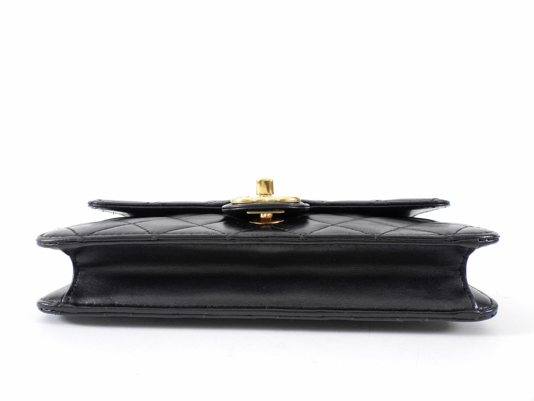 Chanel Small Black Quilted Leather Crossing Times Crossbody Bag