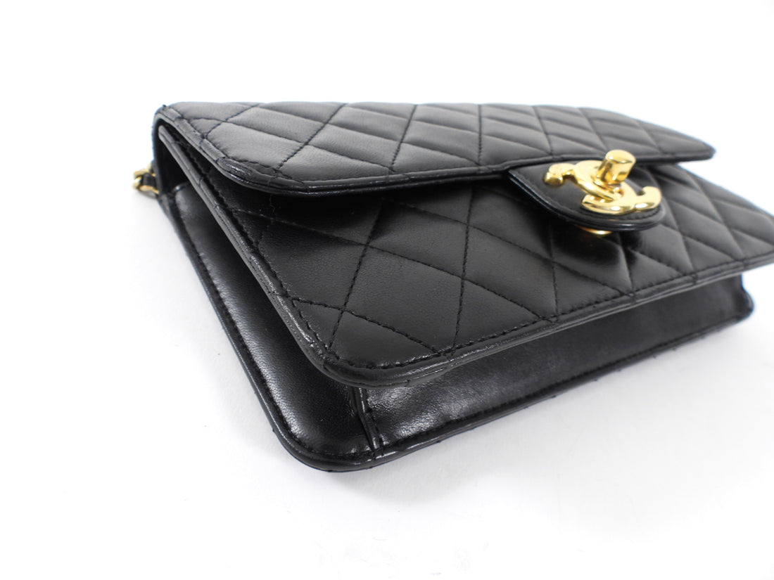 Chanel Small Black Quilted Leather Crossing Times Crossbody Bag