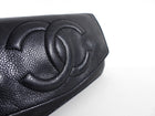 Chanel 1994 Vintage Timeless Classic Black Caviar Leather Wallet / Clutch