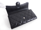 Chanel Black Lambskin Quilted Leather CC Flap Continental Wallet