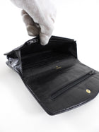 Chanel 1994 Vintage Timeless Classic Black Caviar Leather Wallet / Clutch