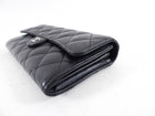 Chanel Black Lambskin Quilted Leather CC Flap Continental Wallet