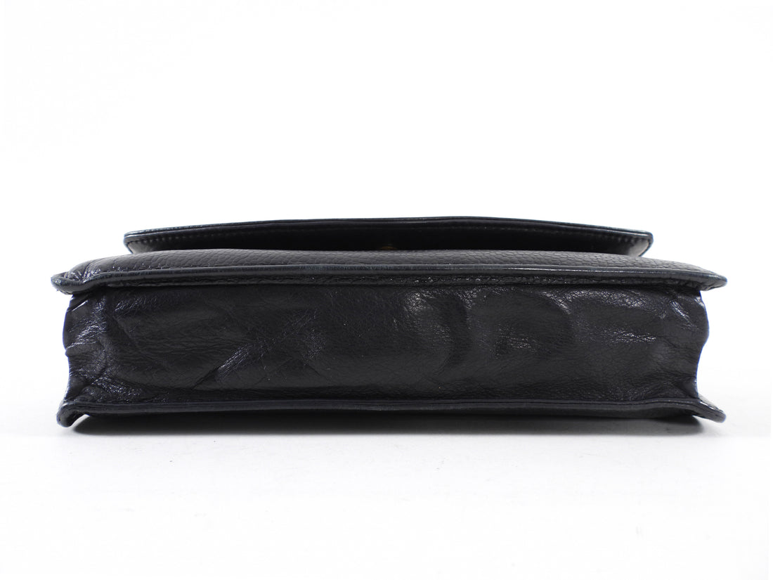 Chanel 1994 Vintage Timeless Classic Black Caviar Leather Wallet / Clutch