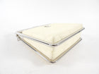 Chanel Cream Quilted Leather Metal Bar Frame Box Bag