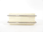 Chanel Cream Quilted Leather Metal Bar Frame Box Bag