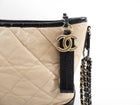 Chanel Gabrielle Medium Beige and Black Quilted Chain Bag