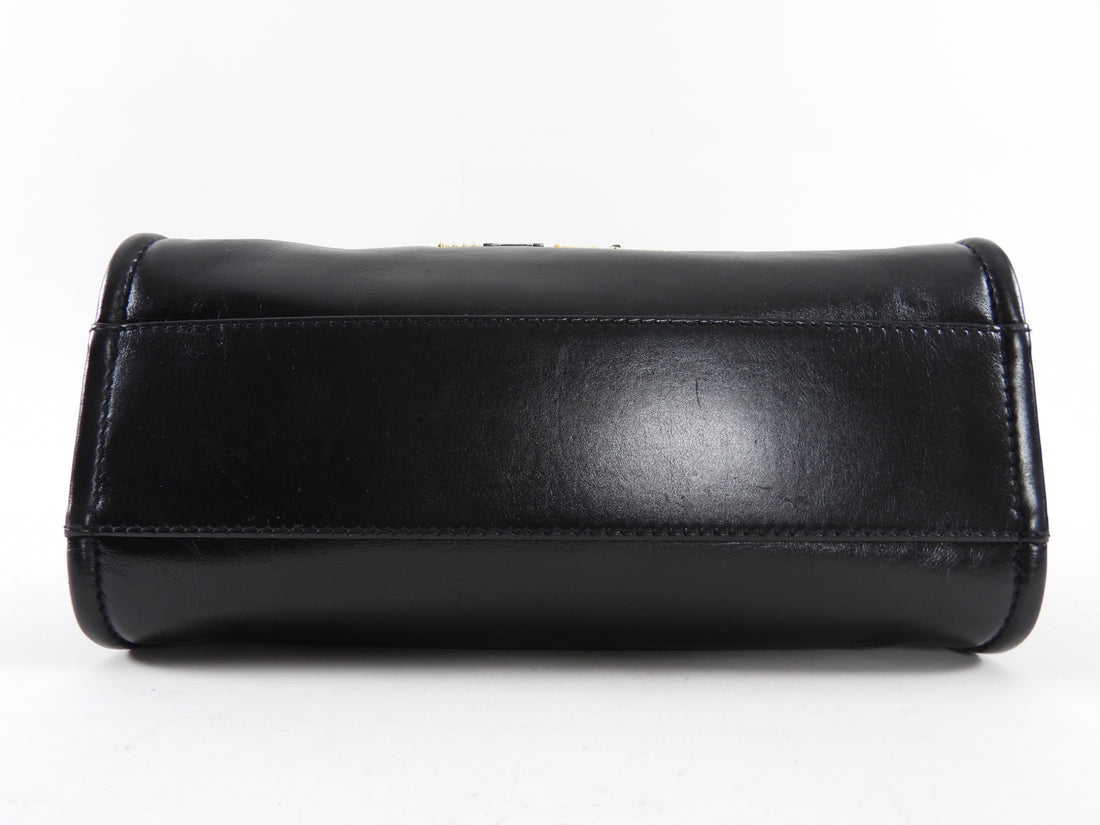 Chanel Black Leather Small Charms Deauville Tote Bag